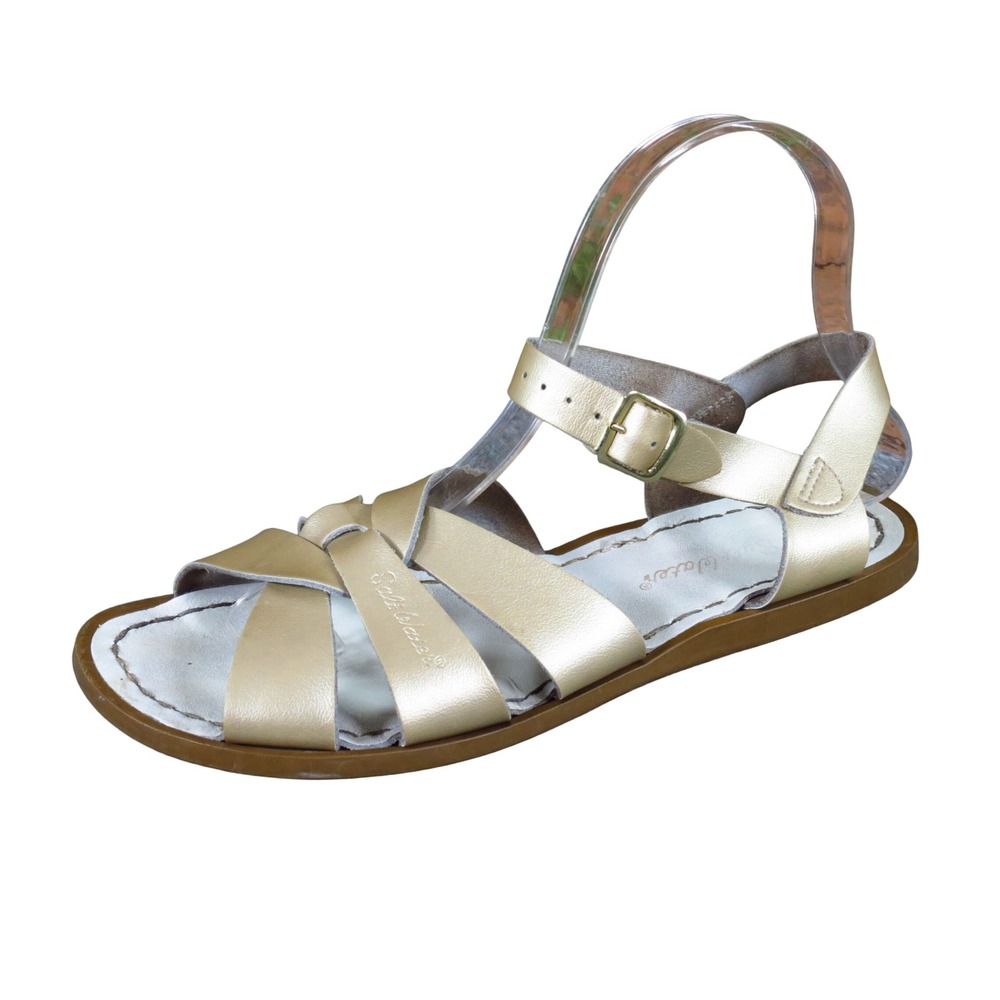Salt Water Original Women Sandals Size 8 Beach Water-Friendly Metallic Gold